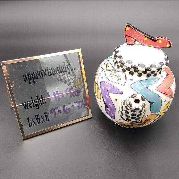 Robin Sterling Hand Painted Teapot Whimsical High Heel Ceramic Pop Art - Picture 10 of 10